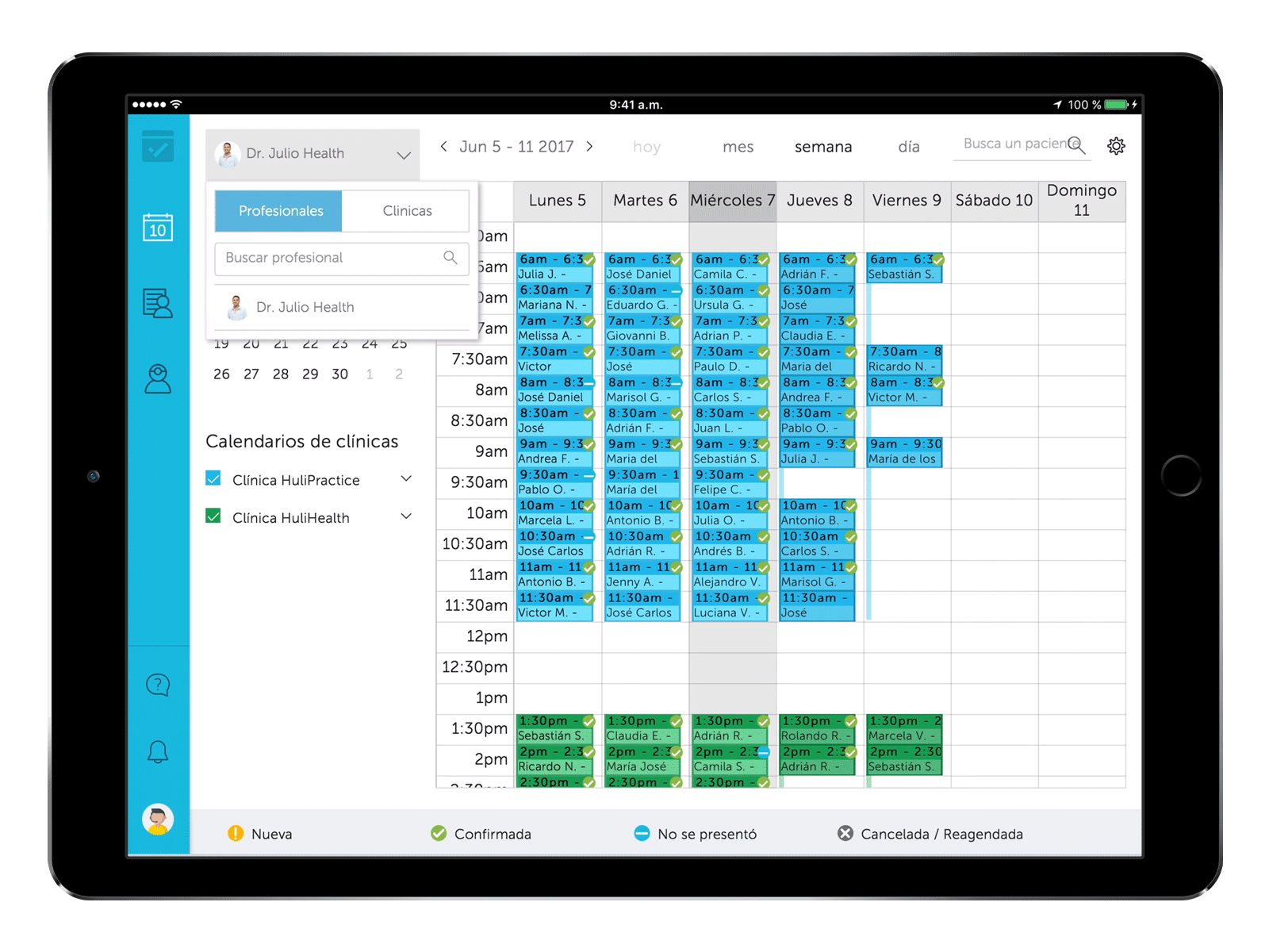 Diseñado para que trabajes en equipo - Agenda electrónica HuliPractice