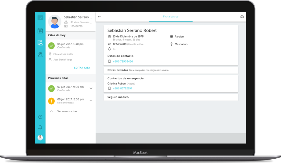 Mantén un registro de pacientes - Agenda electrónica HuliPractice